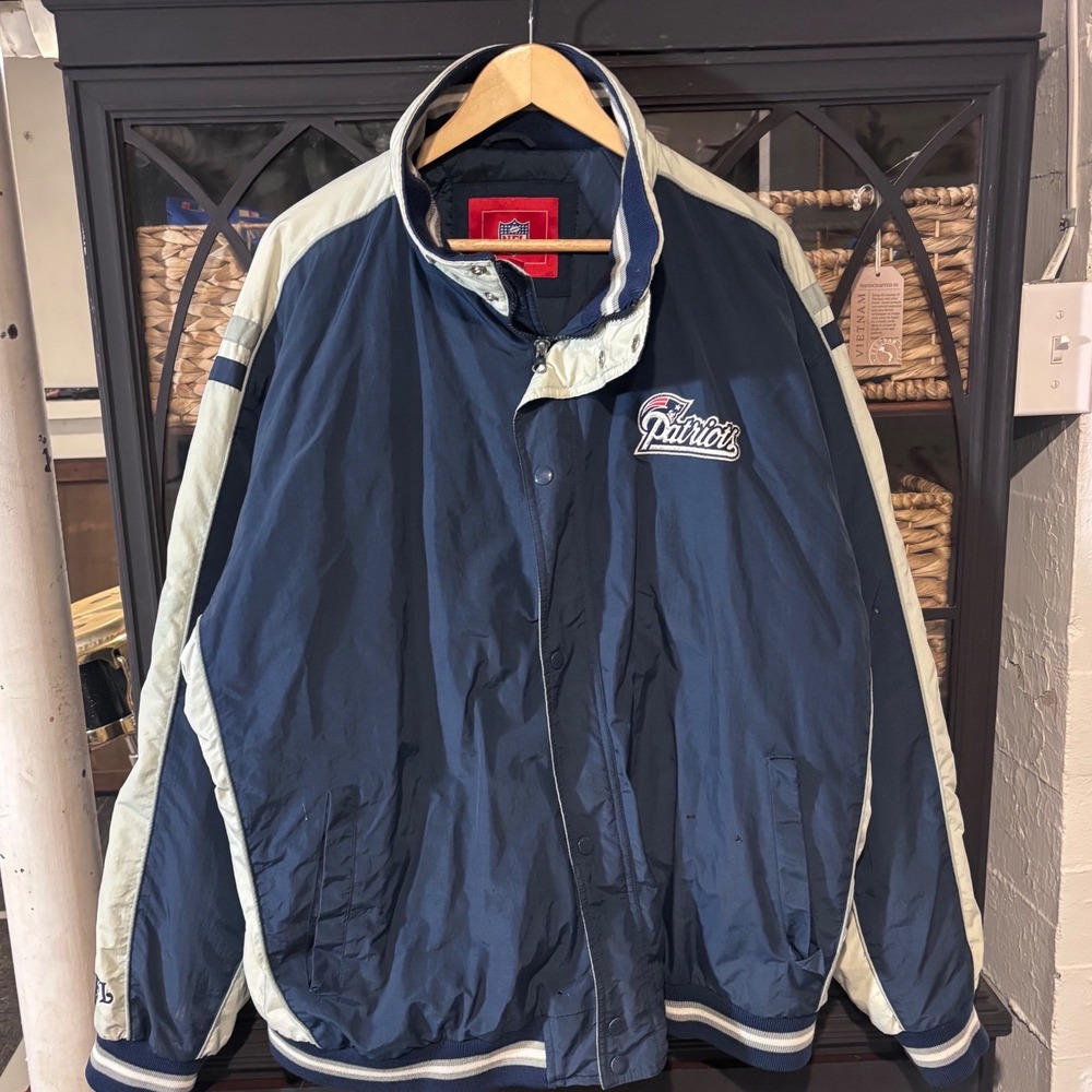 NFL G-III New England Patriots Jacket Mens XXL Navy Vintage Puffer Pockets